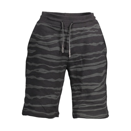Cavalli Class Black Cotton Sports Shorts