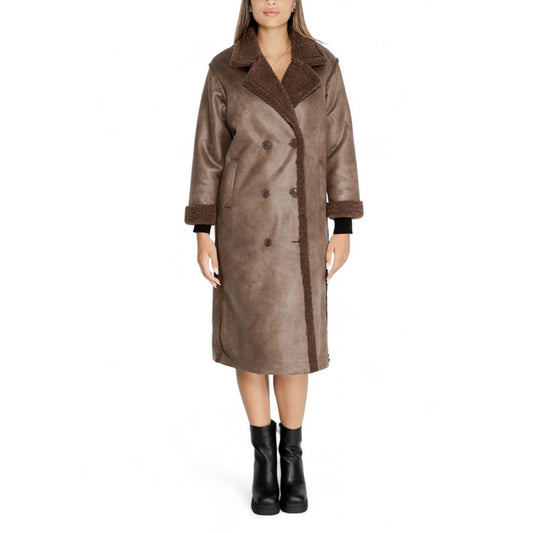 Cleré Brown Polyester Coat for Women