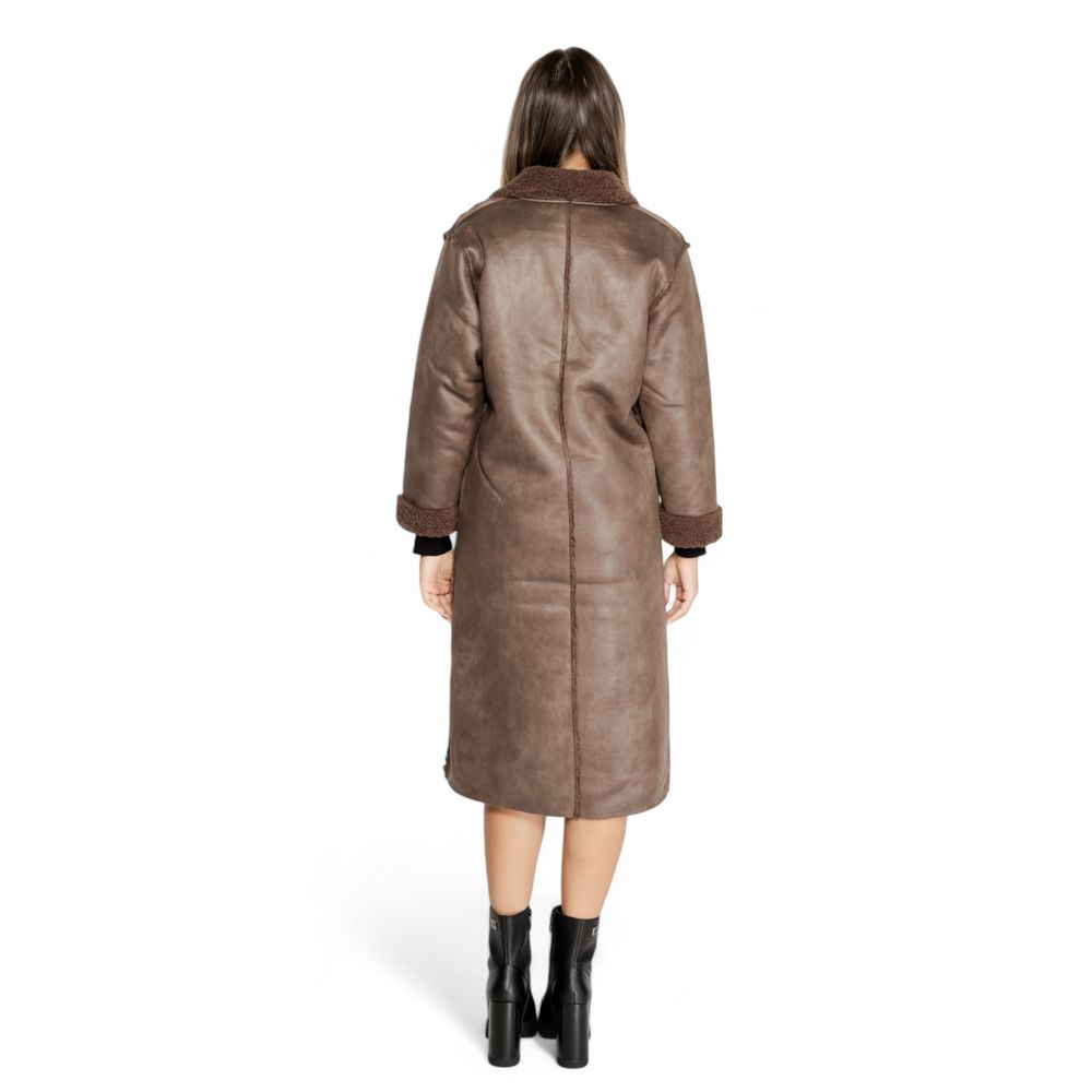 Cleré Brown Polyester Coat for Women