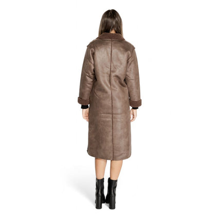 Cleré Brown Polyester Coat for Women