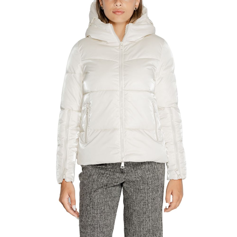 Cleré Cream Polyester Jacket & Coat for Women