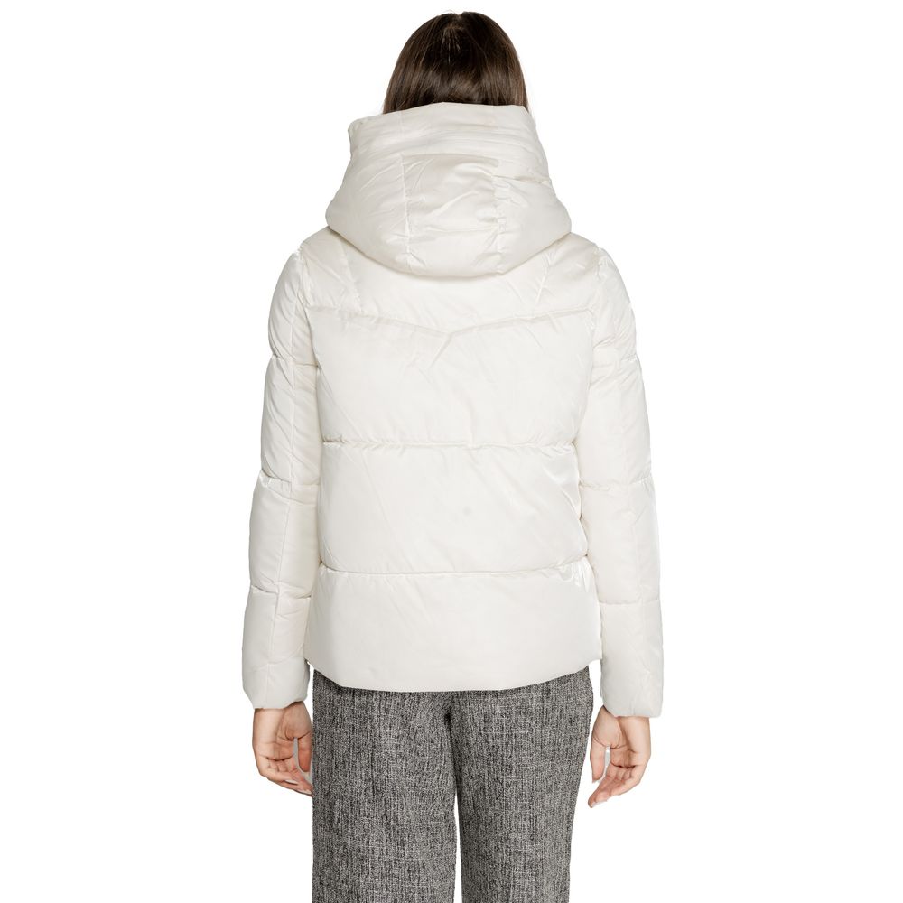 Cleré Cream Polyester Jacket & Coat for Women