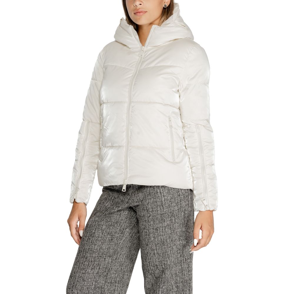 Cleré Cream Polyester Jacket & Coat for Women