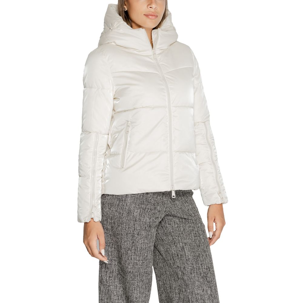 Cleré Cream Polyester Jacket & Coat for Women