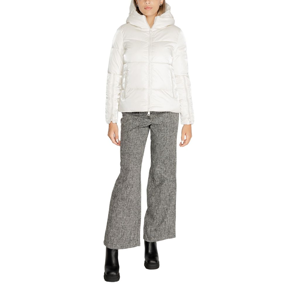 Cleré Cream Polyester Jacket & Coat for Women