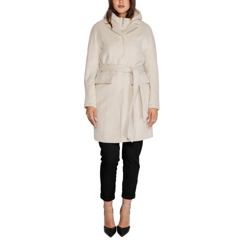 Cleré Beige Polyester Coat for Women