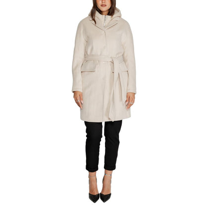 Cleré Beige Polyester Coat for Women
