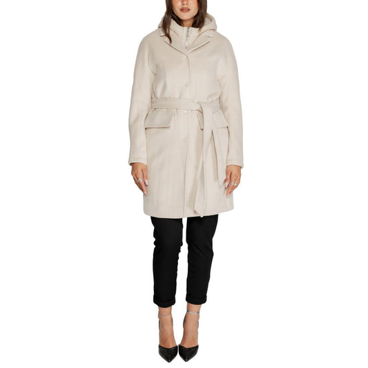 Cleré Beige Polyester Coat for Women