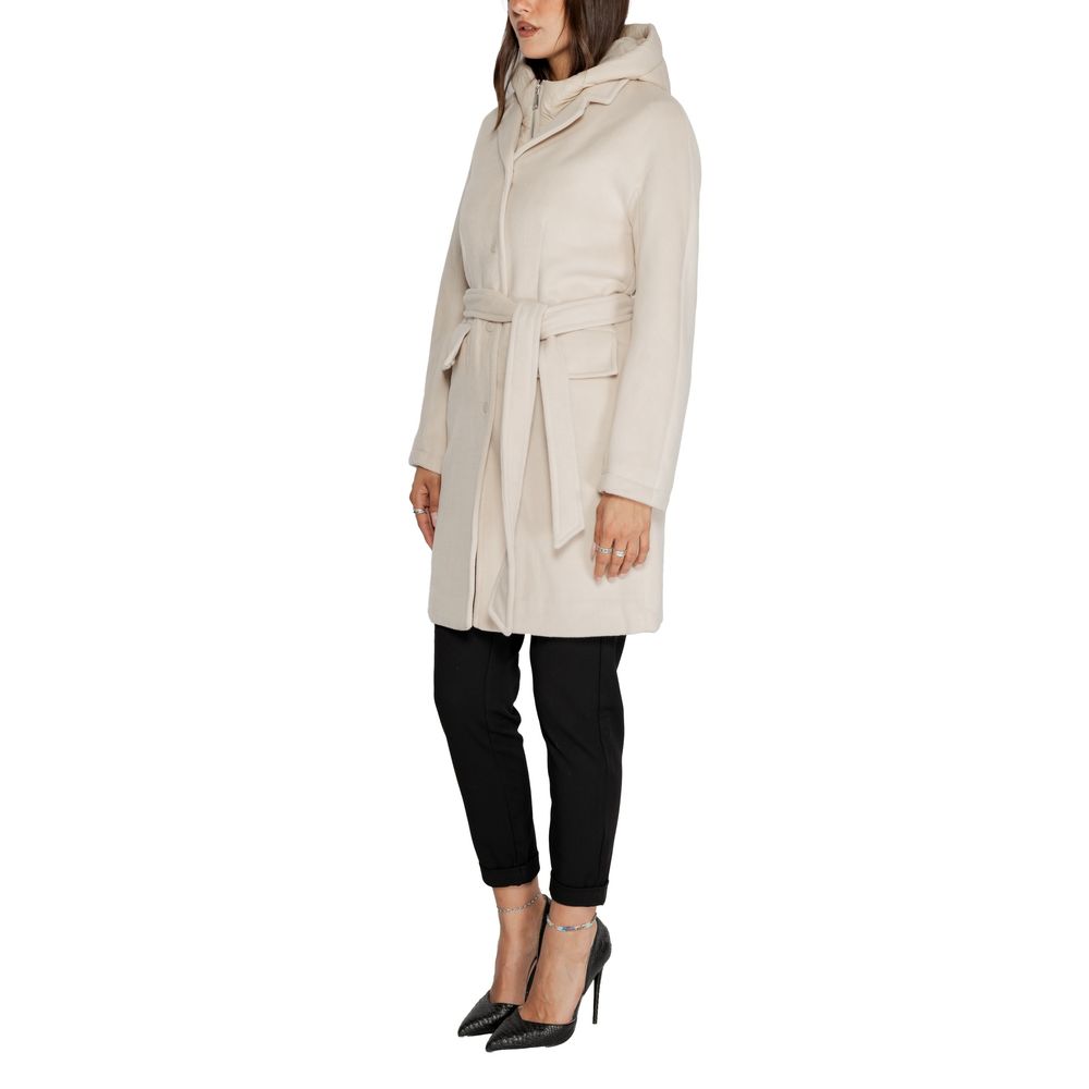 Cleré Beige Polyester Coat for Women