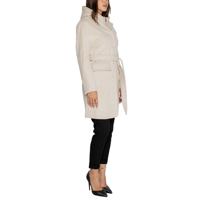 Cleré Beige Polyester Coat for Women