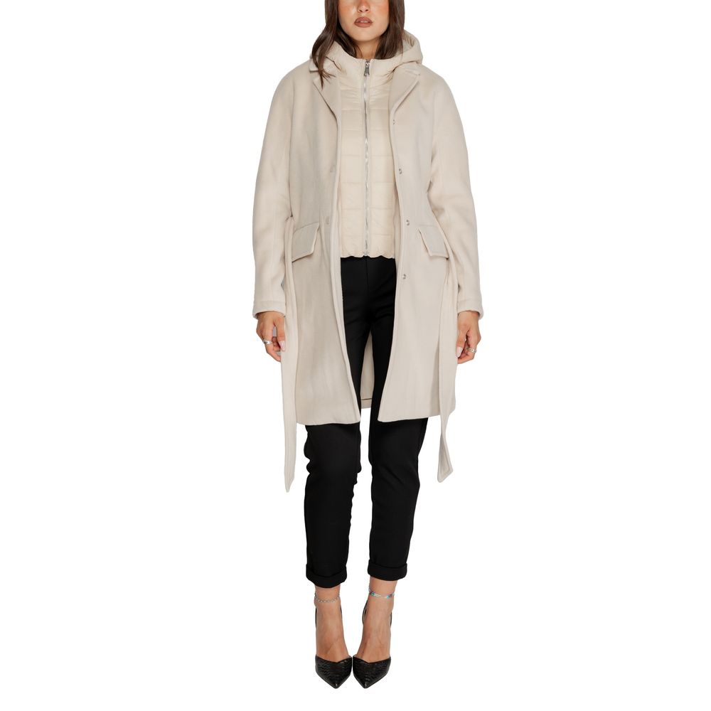 Cleré Beige Polyester Coat for Women