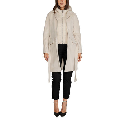 Cleré Beige Polyester Coat for Women