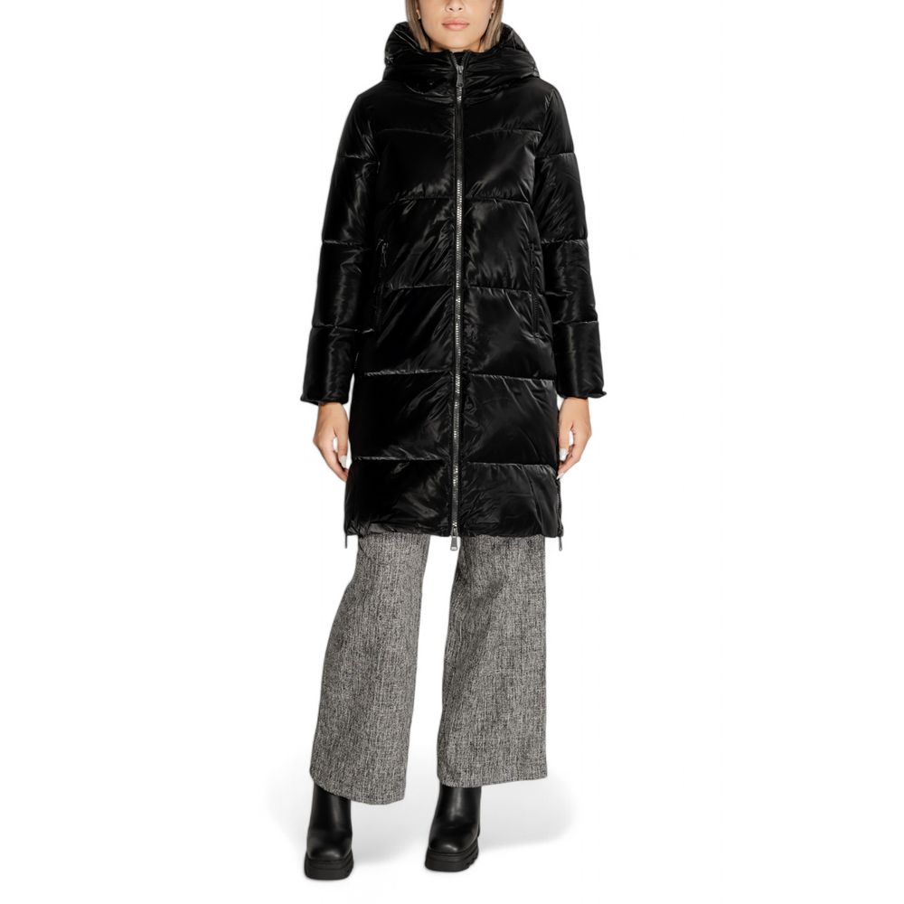 Cleré Black Polyester Women's Jacket & Coat