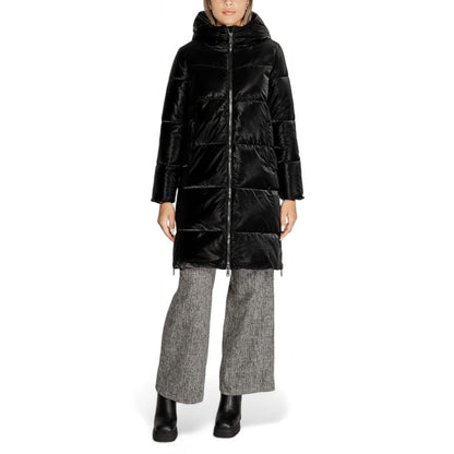 Cleré Black Polyester Women's Jacket & Coat