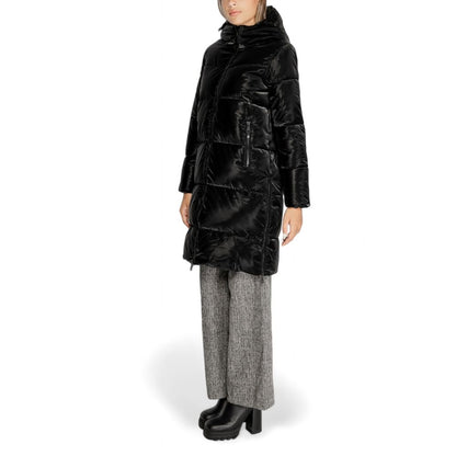 Cleré Black Polyester Women's Jacket & Coat