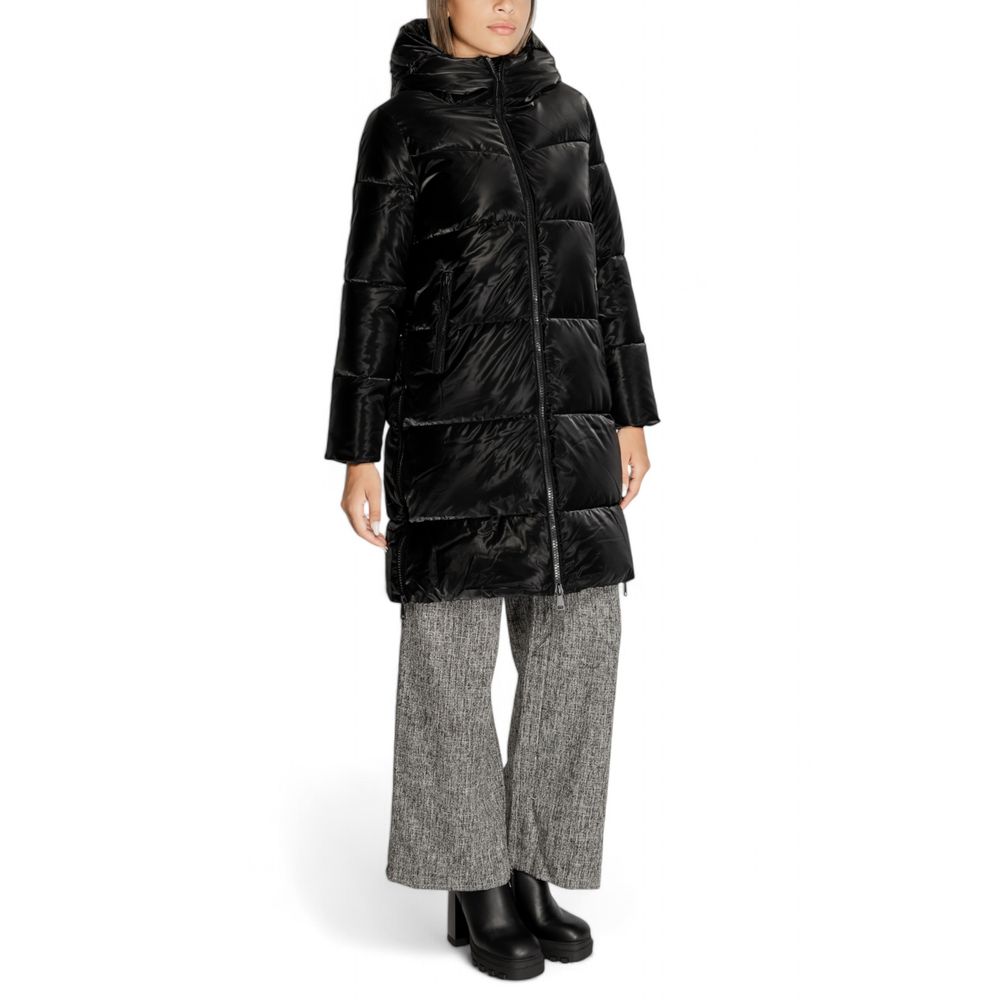 Cleré Black Polyester Women's Jacket & Coat