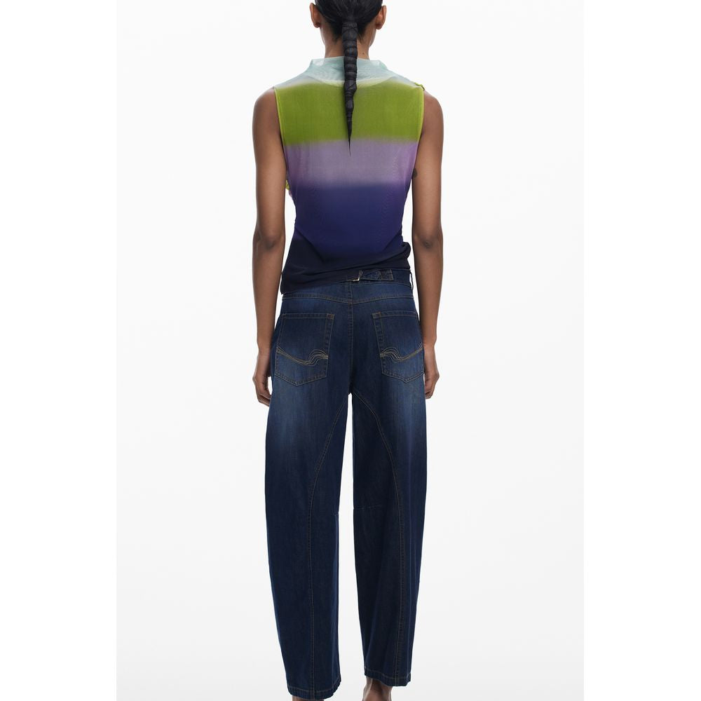 Desigual Multicolour Tank Top - Lola Turtleneck with Contrasting Details