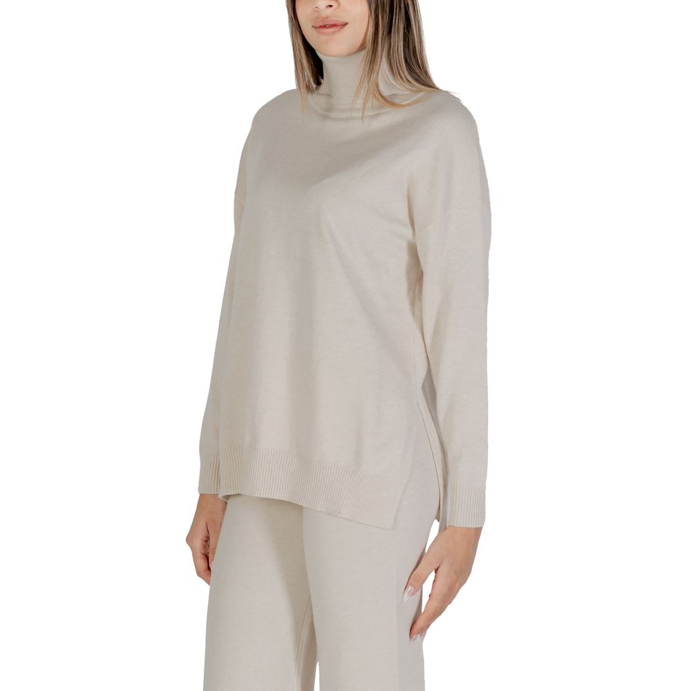 Cleré Beige Viscose Turtleneck Sweater