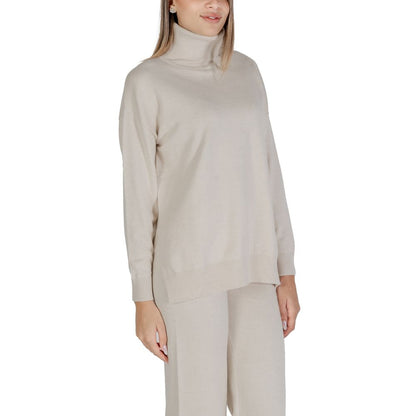 Cleré Beige Viscose Turtleneck Sweater