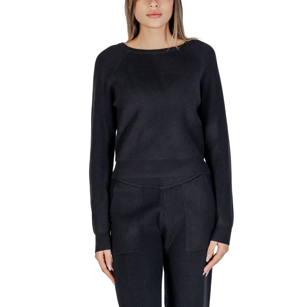 Cleré Black Viscose Sweater for Women