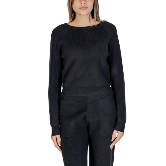 Cleré Black Viscose Sweater for Women