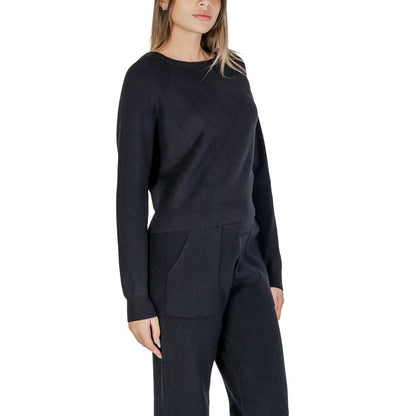 Cleré Black Viscose Sweater for Women