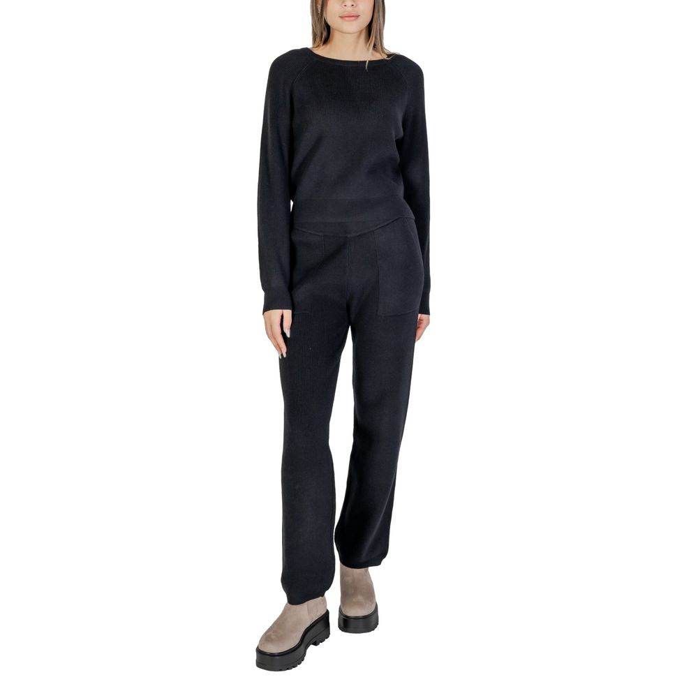 Cleré Black Viscose Sweater for Women