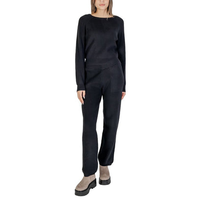 Cleré Black Viscose Sweater for Women