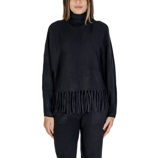 Cleré Black Viscose Turtleneck for Women