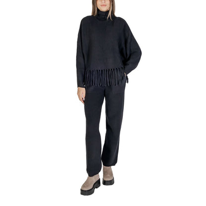 Cleré Black Viscose Turtleneck for Women