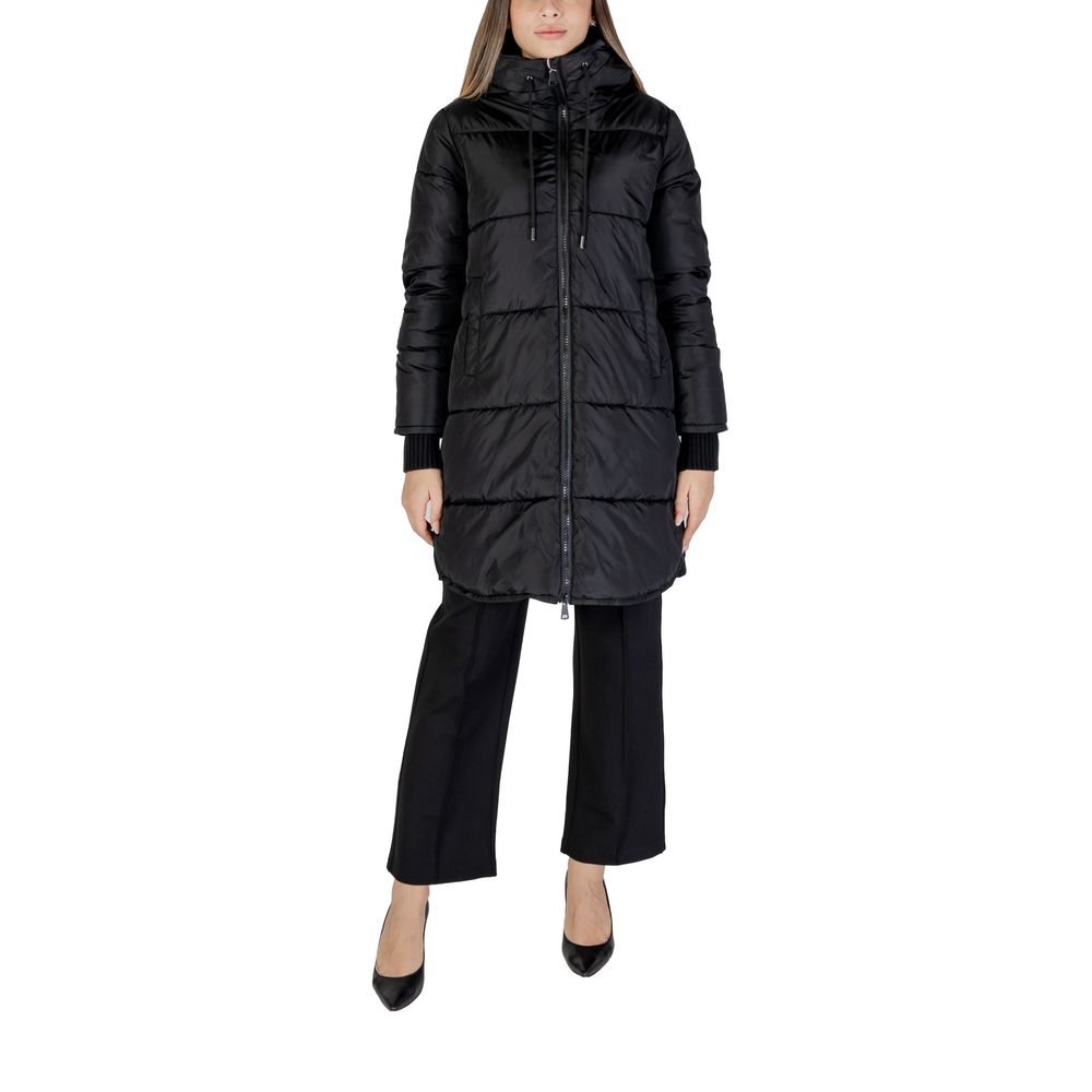 Cleré Black Polyester Jacket & Coat for Women