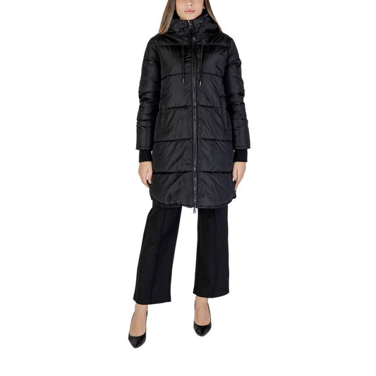 Cleré Black Polyester Jacket & Coat for Women