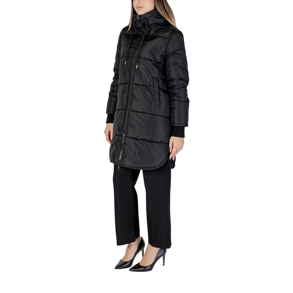Cleré Black Polyester Jacket & Coat for Women