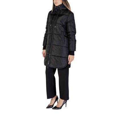 Cleré Black Polyester Jacket & Coat for Women