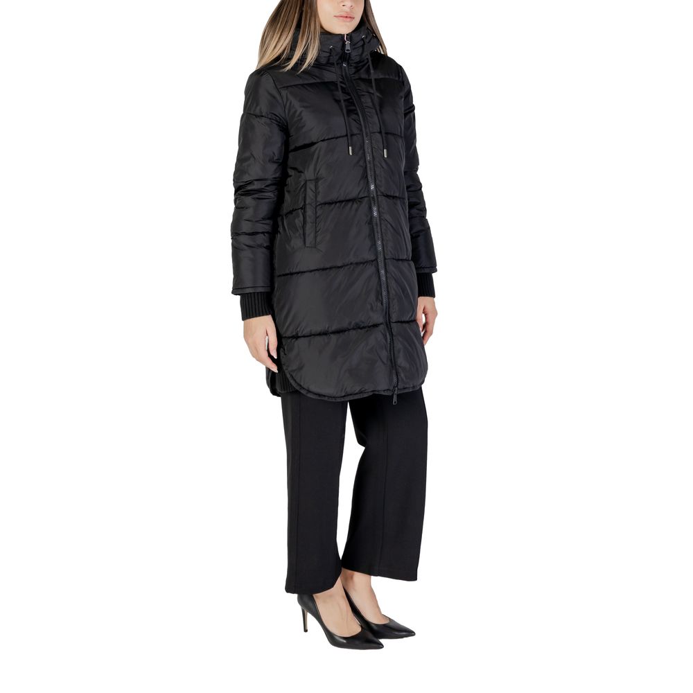 Cleré Black Polyester Jacket & Coat for Women