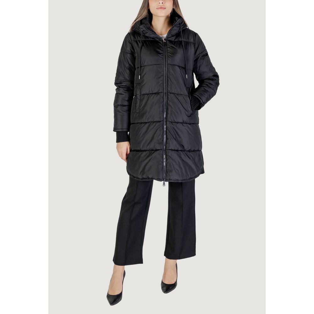 Cleré Black Polyester Jacket & Coat for Women