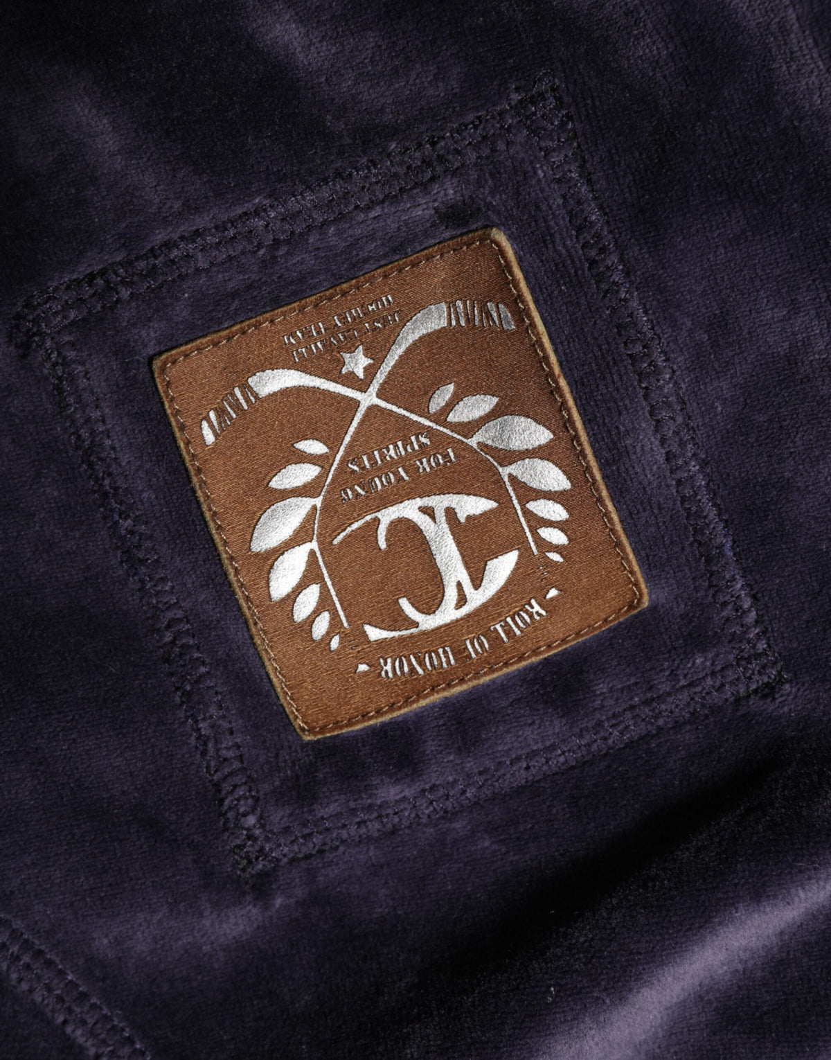 Cavalli Class Purple Cotton Blend Velvet Zip-Up Hoodie Sweatshirt Sweater