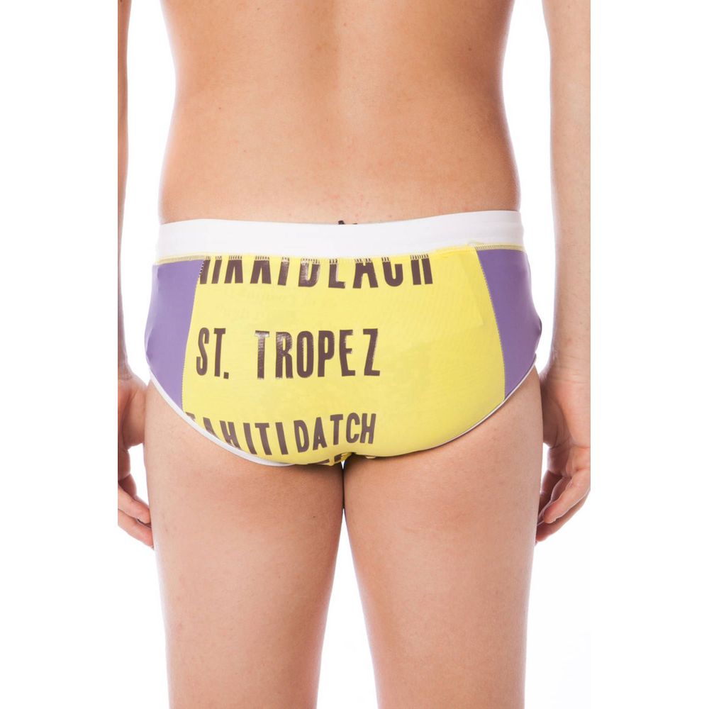 Datch Yellow Elastane Swimwear - Stylish Sea Briefs