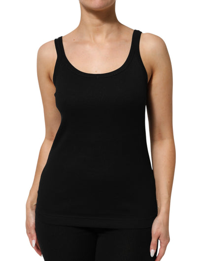 Dolce & Gabbana Black Cotton Sleeveless Women's Tank Top