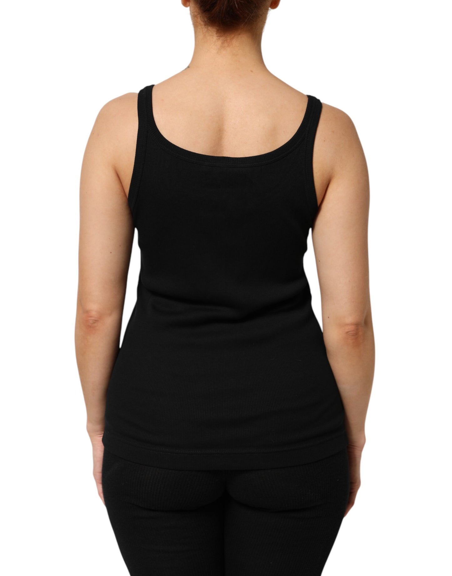Dolce & Gabbana Black Cotton Sleeveless Women's Tank Top