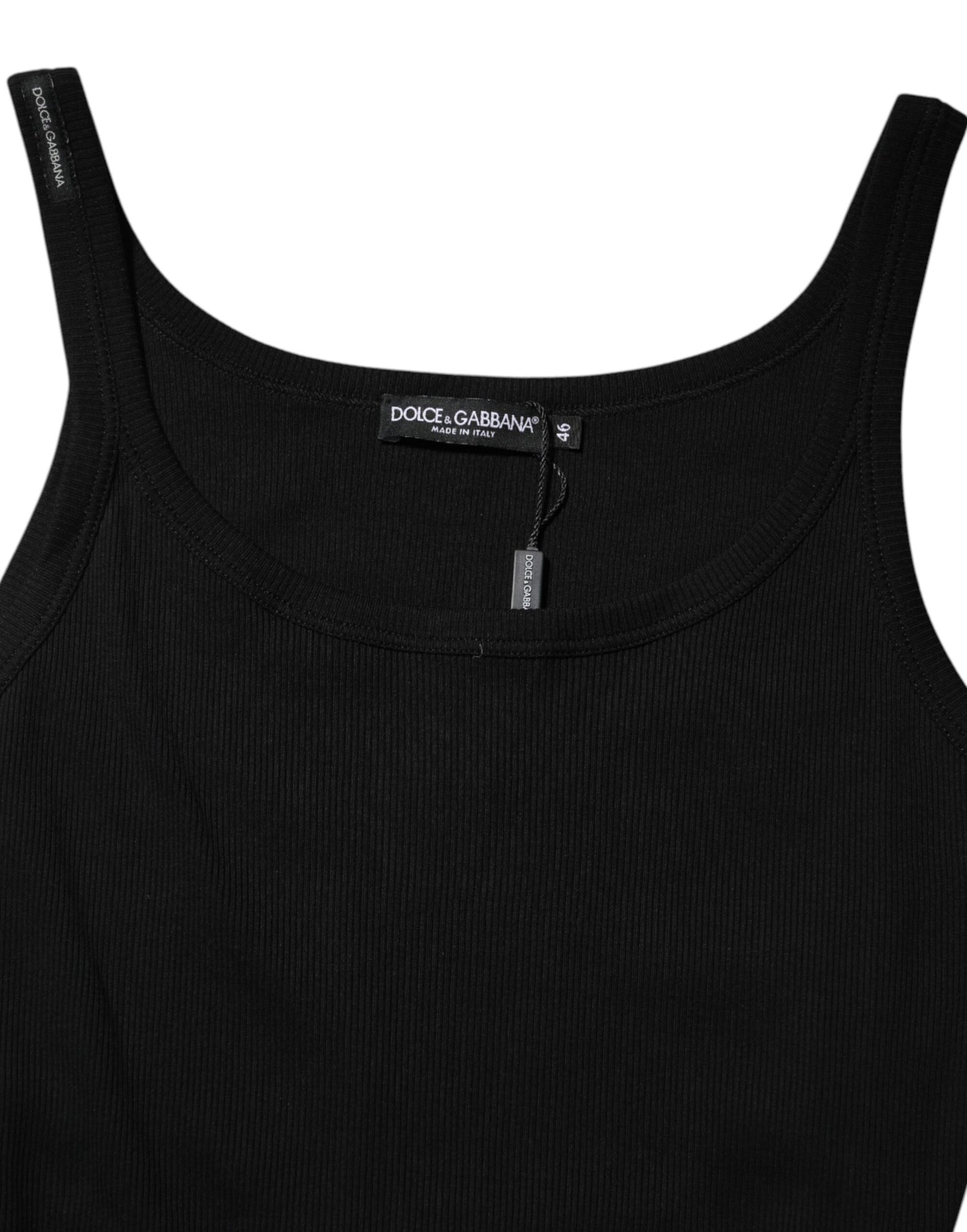 Dolce & Gabbana Black Cotton Sleeveless Women's Tank Top