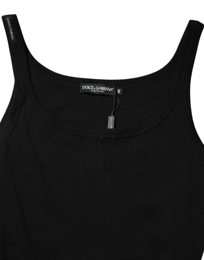 Dolce & Gabbana Black Cotton Sleeveless Women's Tank Top