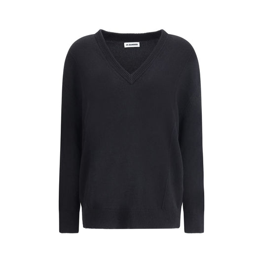 Jil Sander Oversize V-Neck Sweater in Wool and Cashmere Blend