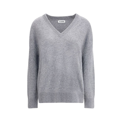 Jil Sander Oversize V-Neck Sweater in Wool and Cashmere Blend