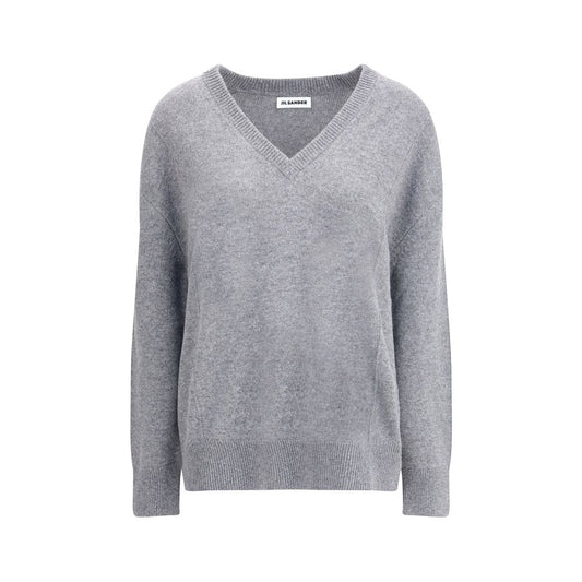 Jil Sander Oversize V-Neck Sweater in Wool and Cashmere Blend