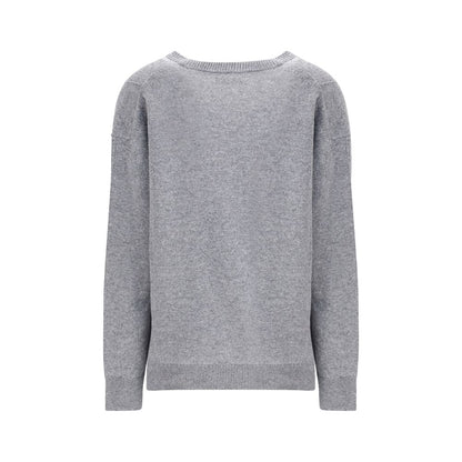 Jil Sander Oversize V-Neck Sweater in Wool and Cashmere Blend