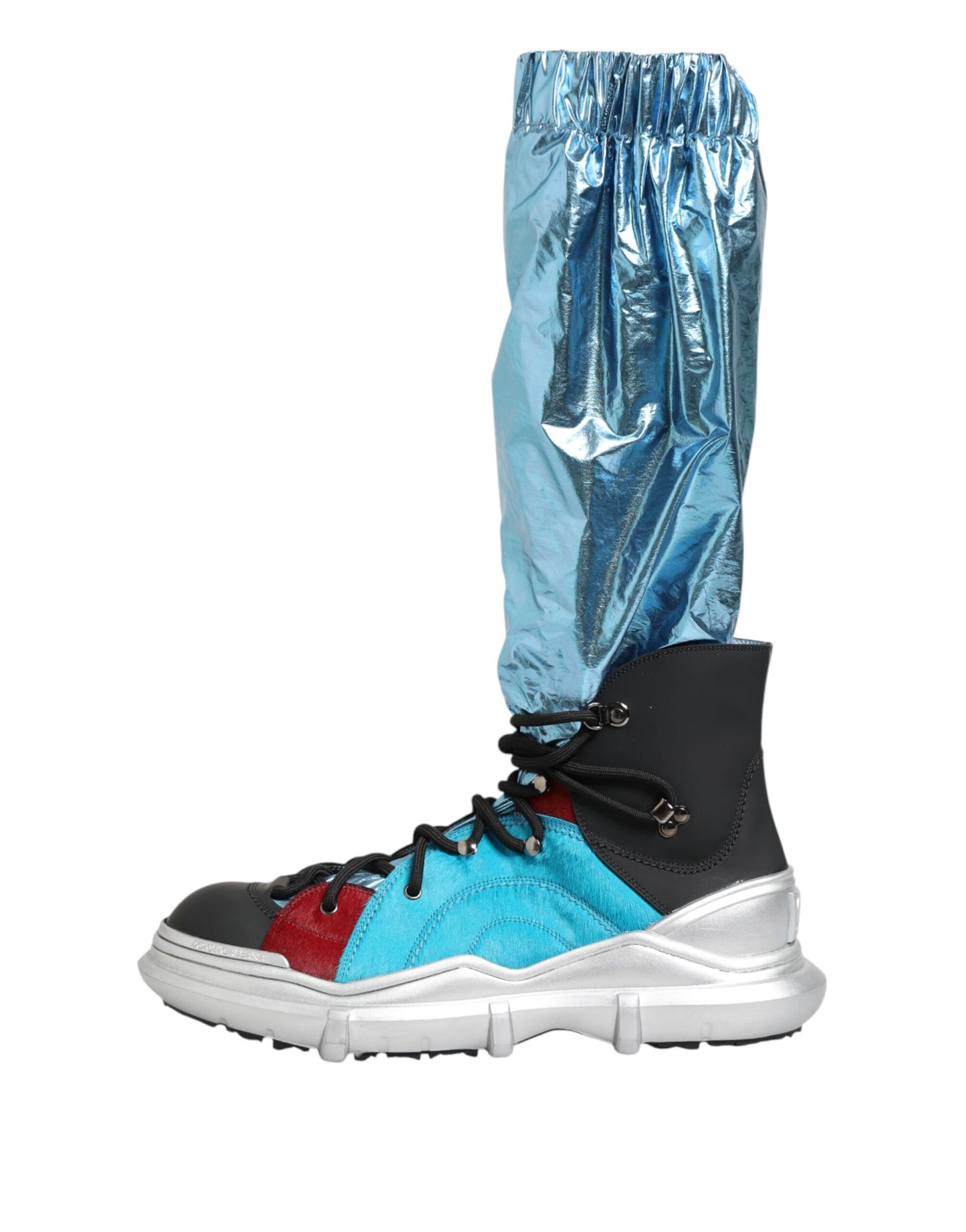 Dolce & Gabbana Blue Lace Up Over The Knee Socks Men Boots