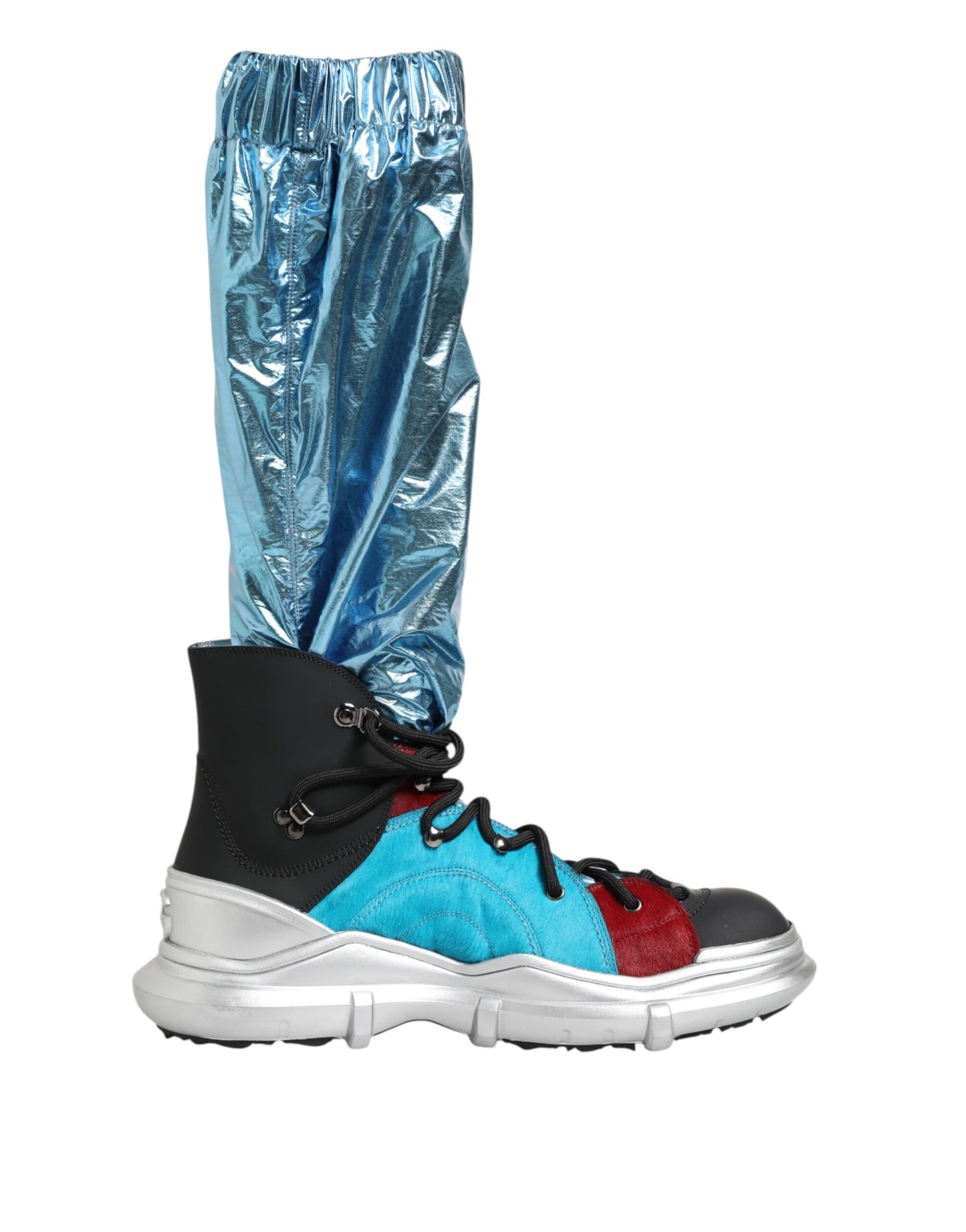 Dolce & Gabbana Blue Lace Up Over The Knee Socks Men Boots