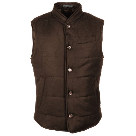 Loro Piana Made in Italy Brown Wool Sleeveless Jacket
