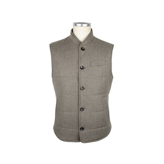 Loro Piana Brown Wool Sleeveless Jacket